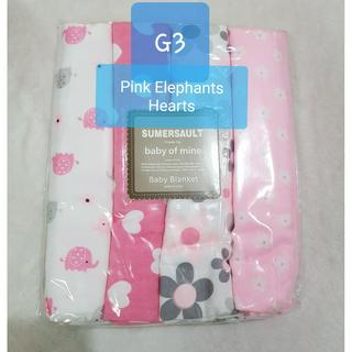 4pc Set Flannel Baby Receiving Blanket Baby Girl (3)