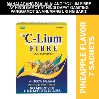 C-Lium Fibre (Psyllium Fiber) Husk Pineapple Flavors 7 Sachets