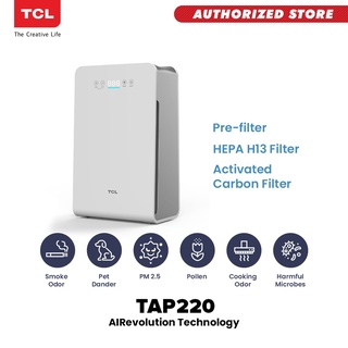 【Spot goods】❀✟℡TCL AEROPURE Air Purifier with True HEPA H12 Filter, Activated Carbon Remove 99.5% Ai