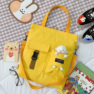 Canvas bag schoolgirl handbag carrying book bag shoulder canvas bag handbag messenger cloth bag (1)