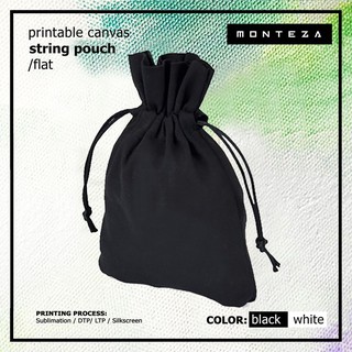 MONTEZA CANVAS | 5PCS PRINTABLE String Pouch - Black - Plain Canvas