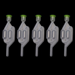JoJo♥5Pcs Plastic Fermenting Air Locks Twin Bubble S Types Wine Airlocks Fermenter