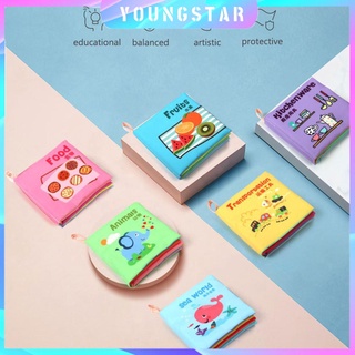 Youngstar-Baby Toys Infant Baby Book Early Development Cloth Books For Kids Learning Education Activity Books Animal Tails