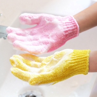 1Pcs Fashion Shower Five Fingers Bath Gloves Exfoliating Bath Gloves Random Color-DF