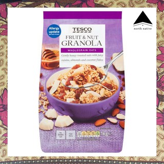 Tesco Fruit & Nut Granola with Toasted oat clusters with raisins, almonds and coconut, 1Kg