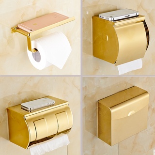 Stainless Steel Bathroom Paper Phone Holder with Shelf Bathroom Mobile Phones Gold Towel Rack Toilet
