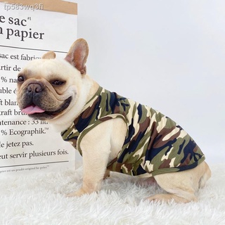 Wet Weather Gear¤﹍❍№✇✜pet clothes Pug Bulldog vest summer dog pure cotton breathable Vest Corgi Figh