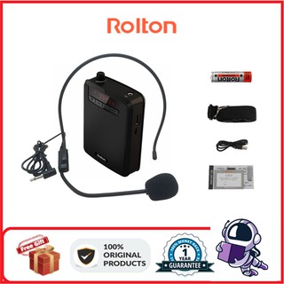 Rolton K300 Portable Voice Amplifier Waist Band Clip with FM Radio TF MP3 Power Bank Player for Micr