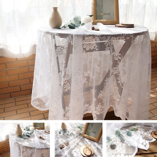 French White Lace Tablecloth Retro Picnic Cloth Photo