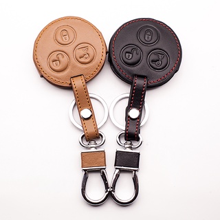 Fashion men Genuine Leather Car Keychain Key Fob Case Cover wallet For Mercedes-Benz Smart Fortwo