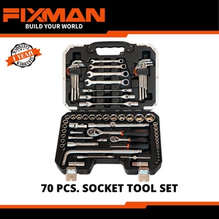 Fixman 70 Pcs 1/2 And 1/4 Driver Socket Wrench Tool Set