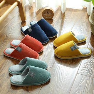 2021 New Autumn and Winter Floor Cotton Shoes Wool Slippers Home Indoor Warmth Couple Bedroom Slippers Men Thick-soled Non-slip