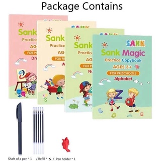 【Ready Stock]◘✟☫4 Book/Set Kids Calligraphy Copybook Sank Magic Practice Early Learning Writing Lett (2)