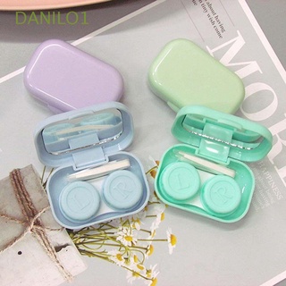 DANILO1 Sealed Contact Lens Case Cute Storage Eye Care Contact Lens Container Portable Travel|Color Candy Color Smooth Rectangle Lenses Box/Multicolor