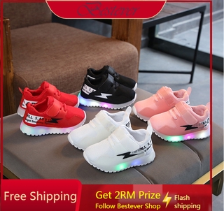 Kid Sport Shoes 1-7Y Children's LED Shoes Breathable Sneakers Soft Sole Non-slip