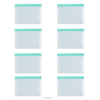 8pcs Reusable Sealing Transparent Leakproof Portable Zipper Closure Indoor Outdoor Freezer Bag