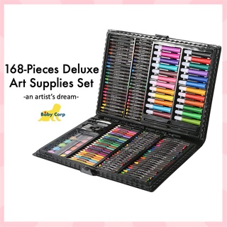 HOT BABYCORP 168-Piece Deluxe Art Set Art Supplies for Drawing, Painting Color Art Oil Pastel Crayon