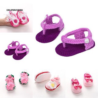 Cali☆Fashion Cute Girls Infant Toddler Knitted Crochet Cotton Sock Lovely Baby Shoes