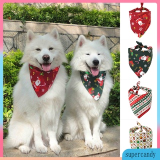 Christmas Pet Saliva Towel Dog Collar Adjustable Triangle Bib Scarf Collar Durable (1)