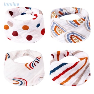 INN Baby Feeding Muslin Bibs Solid Color Soft Gauze Saliva Towel Toddler Scarf Newborn Burp Cloth Bandana Gifts