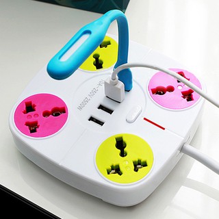 Hot Square socket extension cord with USB port strip holder socket Cable High-power multi-switch PH
