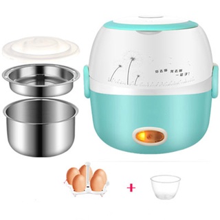 MINI rice cooker insulation heating electric lunch box 2 layers Portable Steamer multifunction