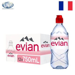 IWG EVIAN Natural Mineral Water Sports Cap 12 x 750ml Case