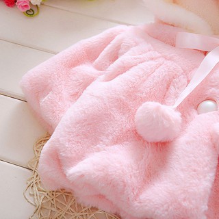 Baby Infant Girls Fur Winter Warm Coat Cloak Jacket (6)