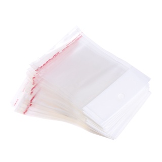 UU 100 Pcs/Set Plastic Packing Bag Transparent Self Adhesive OPP Jewelry Seal 6x8cm