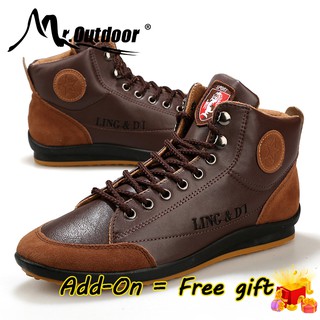 Mr.Outdoor COD Plus Size 39-46 Men England Motorcycle Boots Fashion Casual Leather Boots Outdoor Locomotive Shoes