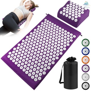 Acupuncture Mat Pillow Set Acupressure Mat Cushion Massage Pillow Pad with Storage Bag for Full Body Massage Cushion