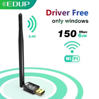 EDUP WiFi Adapter USB With Antenna 150Mbps Driver-Free Wireless Network Receiver for WIN PC Desktop