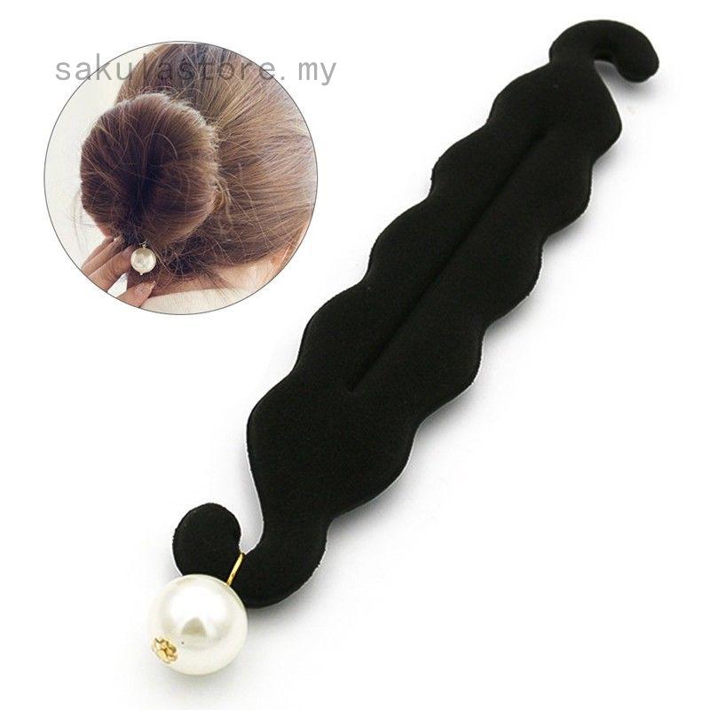 Black Foam Sponge Hair Disk Hair Device Donut Messy Bun Updo Headwear For Women