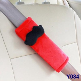 ■☼◐Car Seat Belt Pad Red Mouth Beard Car Safety Belt Pad 1PC