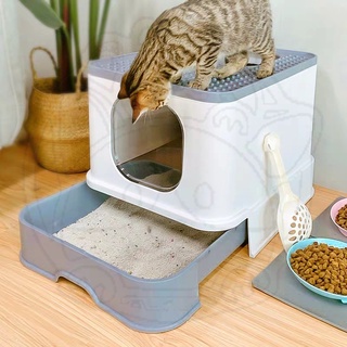 Cat Litter Box With Scoop Kitten Litter Box Cat Toilet Deodorization leakage prevention Litter Box