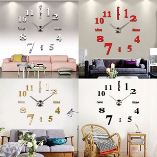 Fashion DIY 3D Modern Mirror Stickers Large Wall Clock