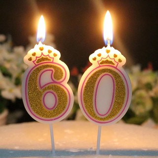 STOSUUC Creative Gold Pink/Blue Crown Birthday Number Candles 0-9 For Birthday Party Decorations Kids Adult Cake Birthday Candle