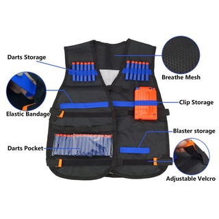 【READY STOCK】Kids Tactical Vest Suit Kit For Guns Elite Series Outdoor Game Nerf Guns N-Strike Elite Outdoor Game Kids Tactical Vest Holder Kit Accessories Toys (2)
