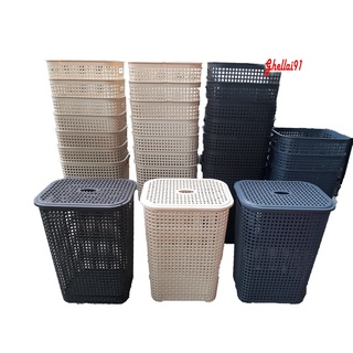 LAUNDRY BASKET WITH COVER TALL