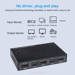 4K 30HZ Multifunction Laptop Home Office Sharing Meeting Room HDMI KVM Switch (1)