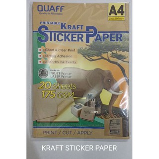 * Printable Kraft (Brown) Sticker Paper A4