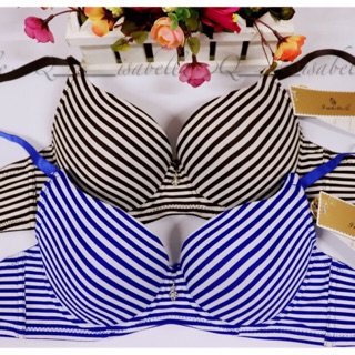 Isabelle.Q cup A&B push up bra with stripe printed#LX6181