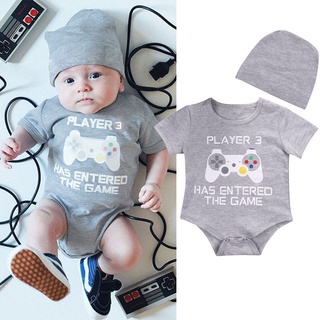 Cute Infant Newborn Baby Boy Girl Romper+Hat Bodysuit Jumpsuit Clothes Outfits