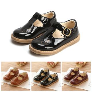 1-7 Yrs Baby Girl Leather Shoes Black Hollow Girls Flat Formal Shoes Brown Party Shoe