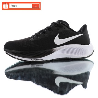 100% Original Nike Air Zoom Pegasus 37 Black Air Cushioned Breathable Sport Shoes For Men & Women