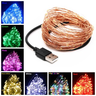 1M 5M 10M USB LED String Lights Copper Silver Wire Garland Light Waterproof Fairy Lights For Christmas Wedding Party Decoration
