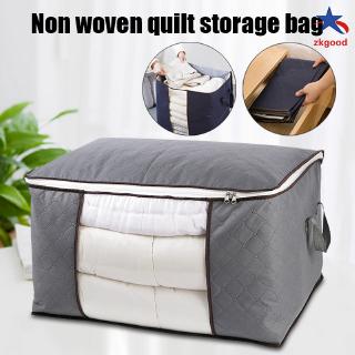 Quilt Storage Bag with Transparent Window Large Capacity Clothes Organizer for Blankets Beddings Comforters