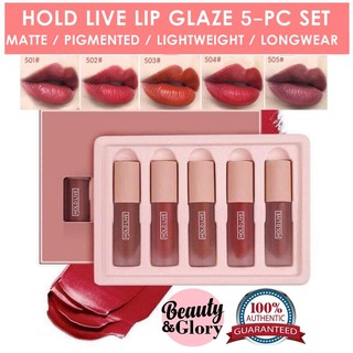[Aileen] HOLD LIVE Lipstick Set 5 in 1 Matte Waterproof Lipstick Set Gift Lips
