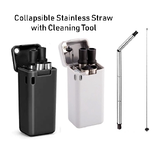 Collapsible Foldable Metal Reusable Drinking Straw straw1163