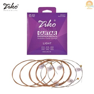 Ready Stock ZIKO DP-012 Light Acoustic Guitar Strings Hexagon Alloy Wire Phosphor Bronze Wound Corrosion Resistant 6 Strings Set